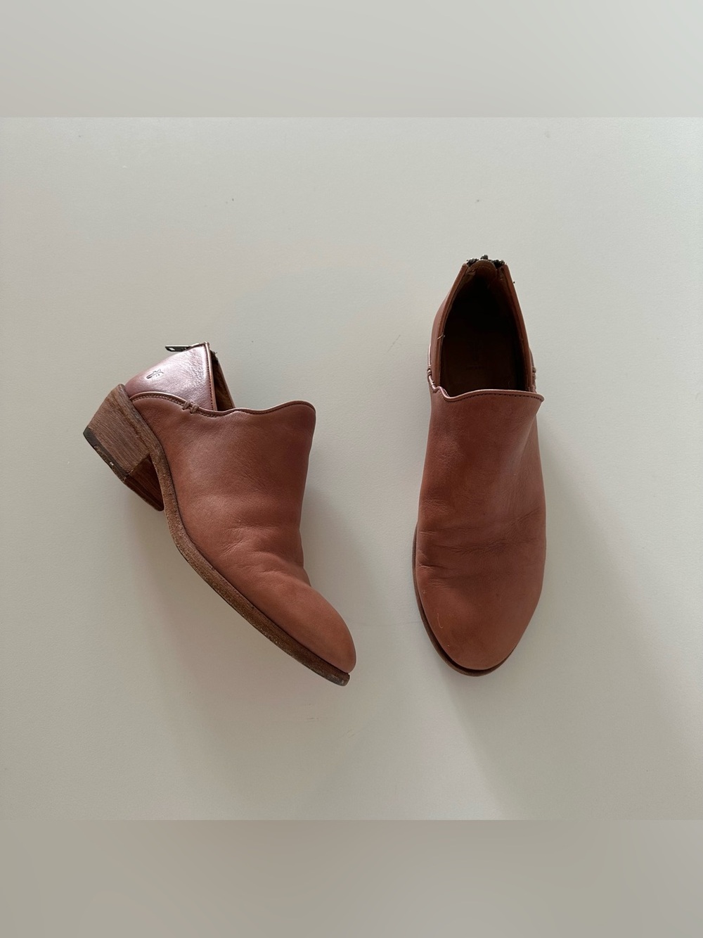 Frye Carson Shootie Ankle Western Leather Boots Pink Tan 8 Boho Zip 

Good used
